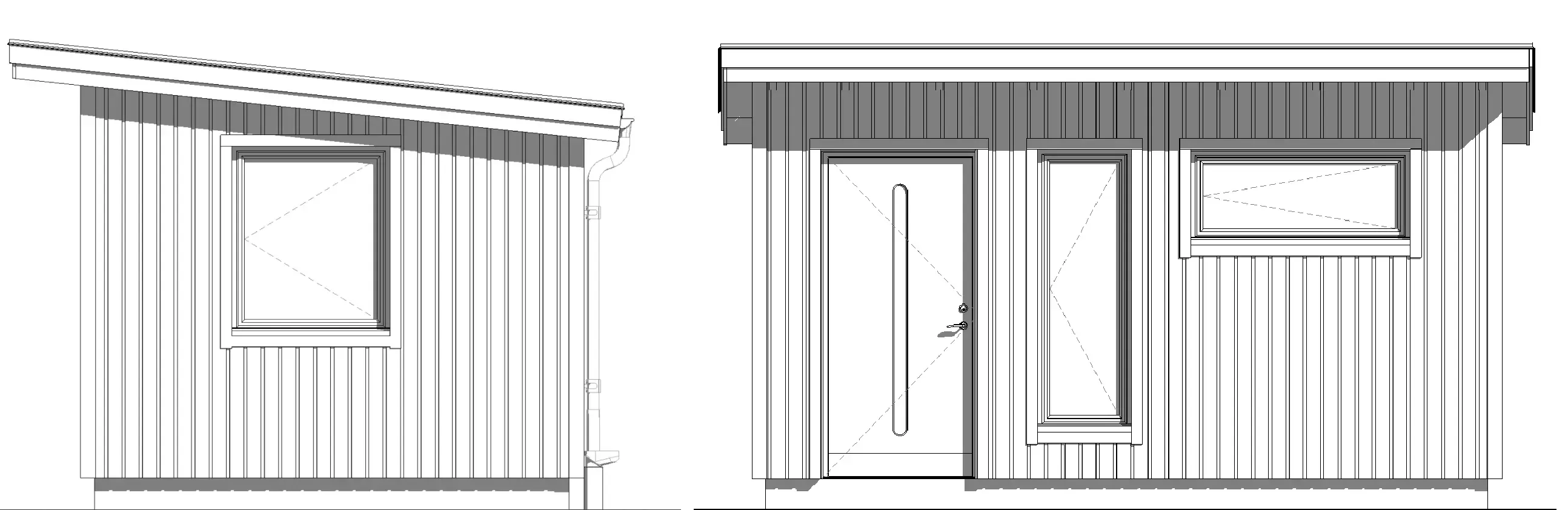 Stubben fasadritning stående panel