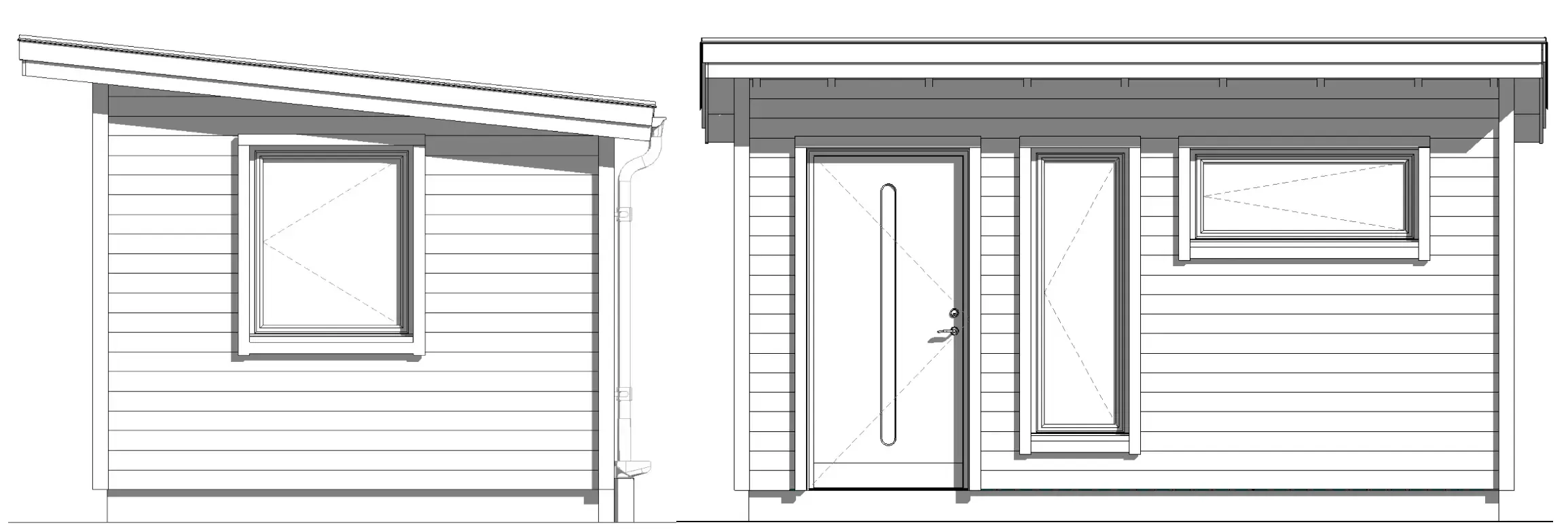 Stubben fasadritning liggande panel