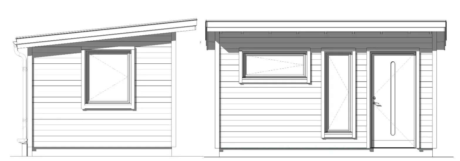 Stubben spegelvänd fasadritning liggande panel